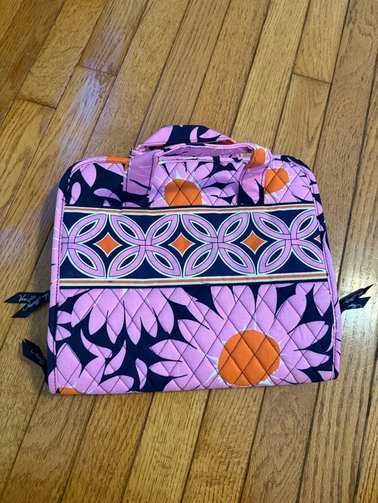 Vera Bradley Handbags - Vera Bradley Quilted Floral Cosmetic Bag in Pink Navy Orange